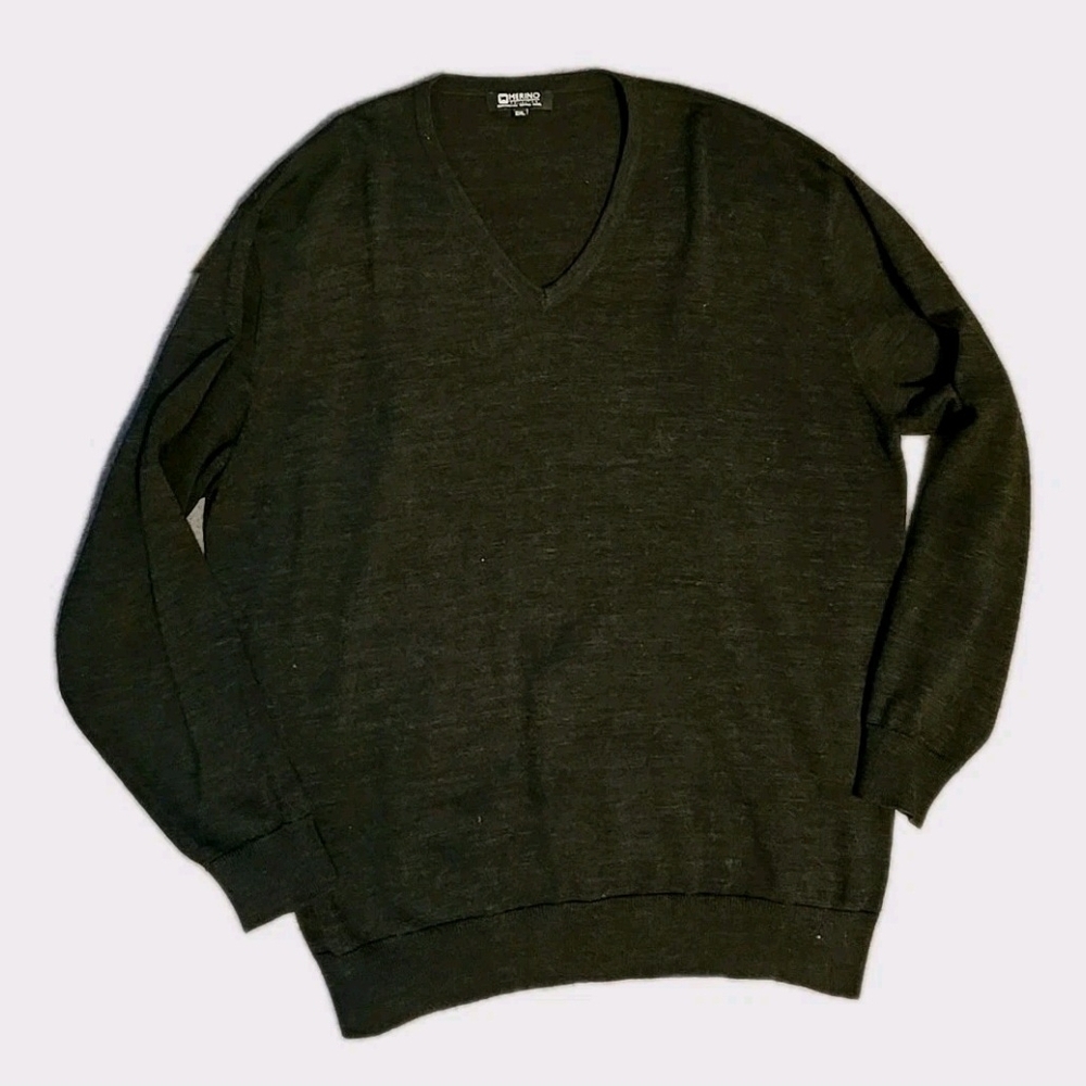 Merino Collection Men’s 2XL‎ Black Sweater 100% Australian Merino Wool V neck